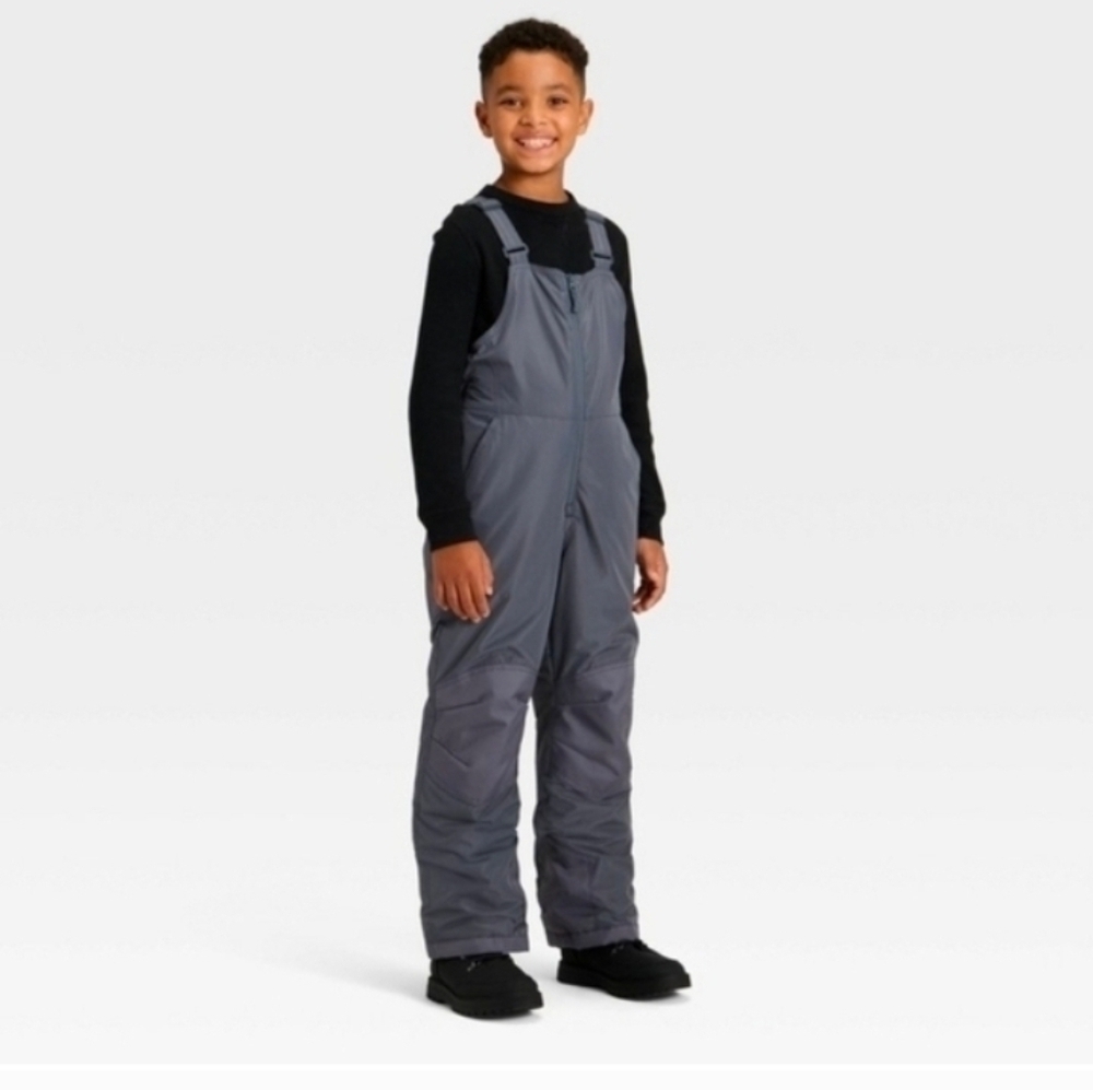 All In Motion Kids Snow Sport Waterproof Snow Bib Unisex Grey Size S
